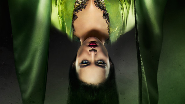 Green haired gothic woman lace free wallpaper - medium preview image