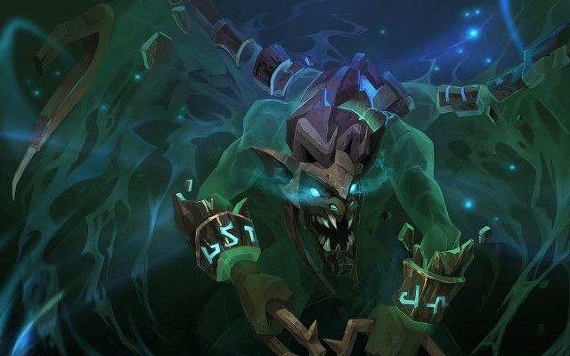 Demonic glowing eyes green coat free wallpaper - medium preview image