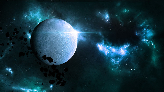 Space object blue light starry free wallpaper - medium preview image