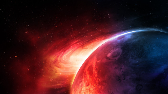 Colorful space planet star background free wallpaper - medium preview image