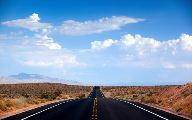 Long road mountain sky clouds free wallpaper - medium preview image
