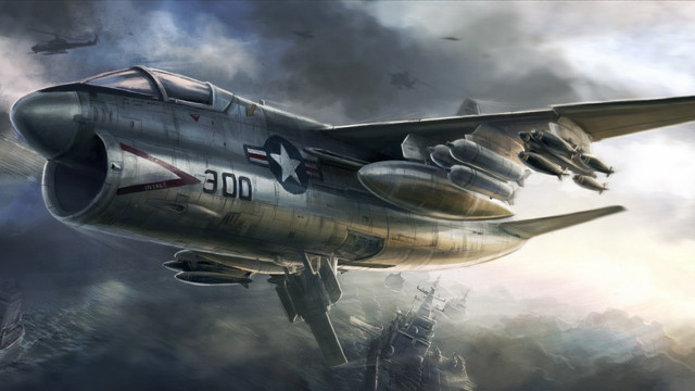 Fighter jet cloudy sky city #2 free wallpaper - medium preview image
