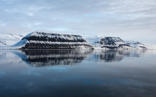Lake snow mountains cloudy sky free wallpaper - medium preview image
