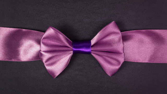 Purple bow black background ribbon free wallpaper - medium preview image
