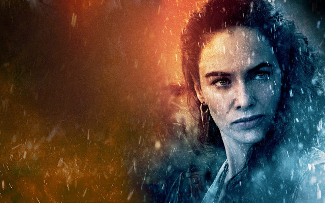 Woman rain leaves snowflakes aurora free wallpaper - medium preview image