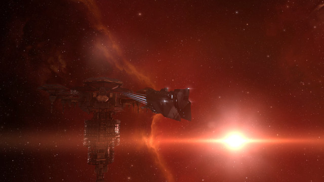 Space station red starfield bright free wallpaper - medium preview image