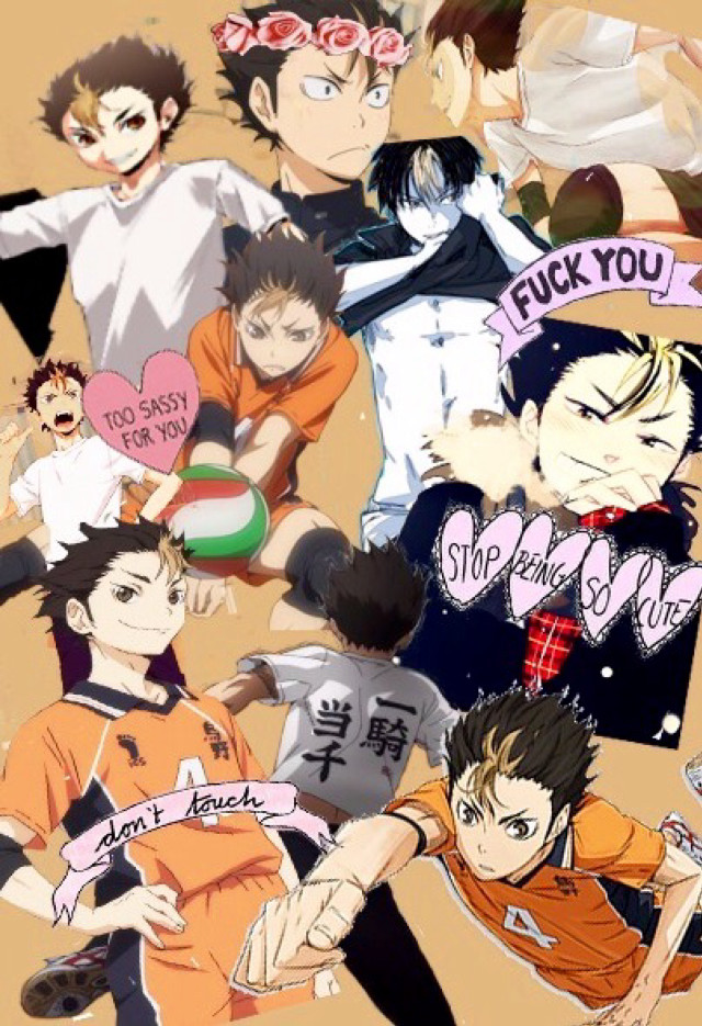 Anime collage message characters fun free wallpaper - medium preview image