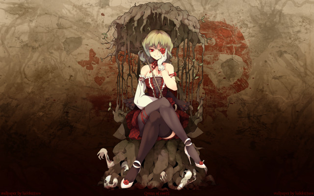 Woman throne knife blood dripping free wallpaper - medium preview image