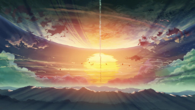 Sunset clouds mountain city lights free wallpaper - medium preview image