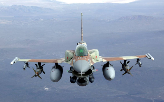 Fighter jet mountains clouds ocean #2 free wallpaper - medium preview image