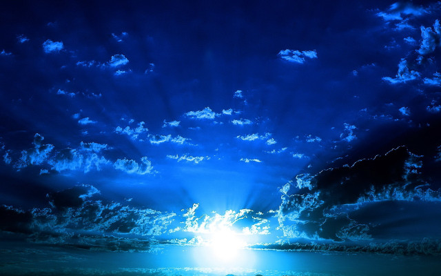 Blue sky clouds sunlight ocean free wallpaper - medium preview image