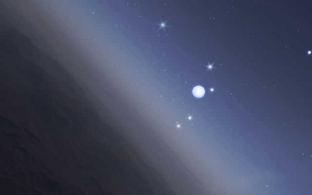 Distant object sky stars mountain free wallpaper - medium preview image