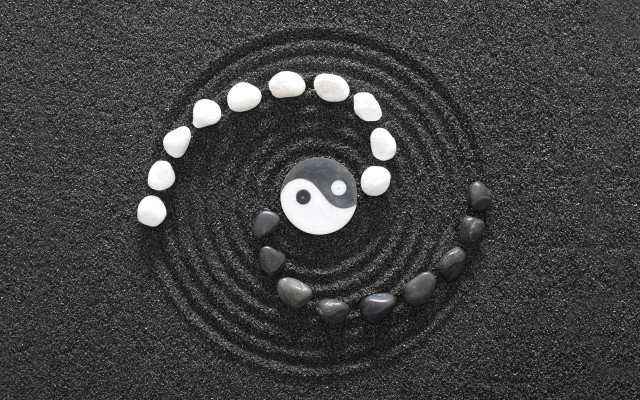 Yin yang rocks water black free wallpaper - medium preview image