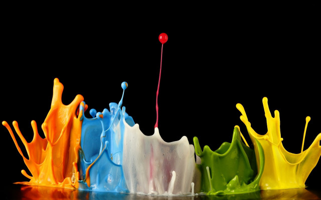 Colorful liquid splash red button free wallpaper - medium preview image