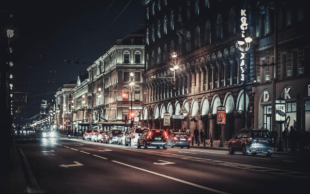 Viennese actionism night cityscape bridge free wallpaper - medium preview image