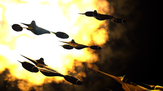Airplanes cloudy sky sunset fire free wallpaper - medium preview image