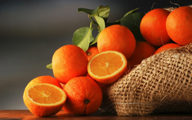 Oranges wooden table burlock bag free wallpaper - medium preview image