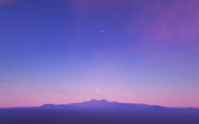Purple mountain star dusk night free wallpaper - medium preview image