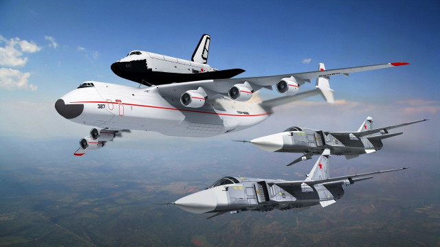Fighter jets formation space shuttle free wallpaper - medium preview image