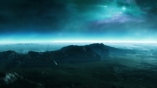 Distant planet space bright star free wallpaper - medium preview image