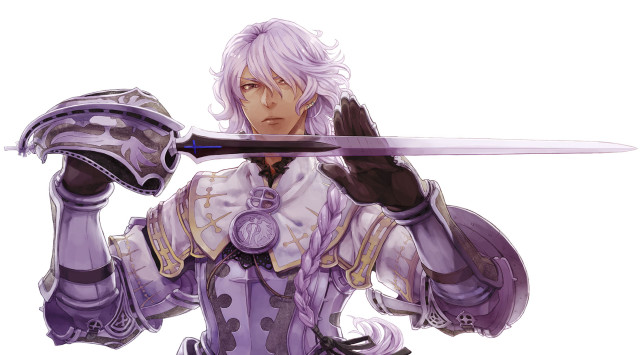 Man holding sword glove white free wallpaper - medium preview image