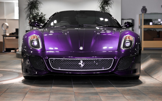 Purple sports car showroom plant free wallpaper - medium preview image