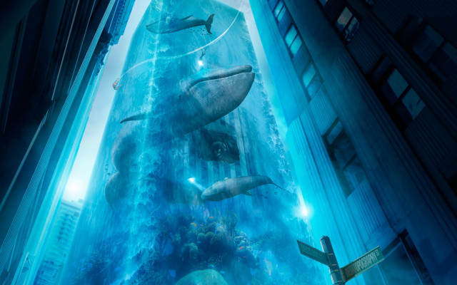 City whale man aquarium bio free wallpaper - medium preview image