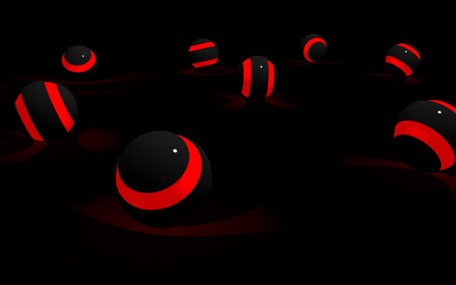 Striped balls yin yang raytrace free wallpaper - medium preview image