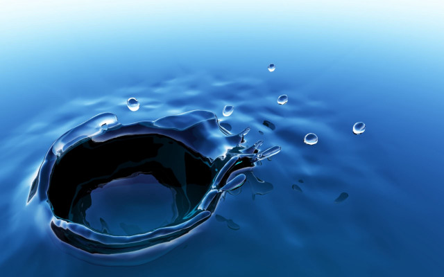 Blue water drop black hole #2 free wallpaper - medium preview image