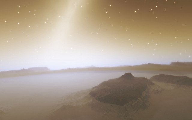 Distant planet bright star volumetric free wallpaper - medium preview image