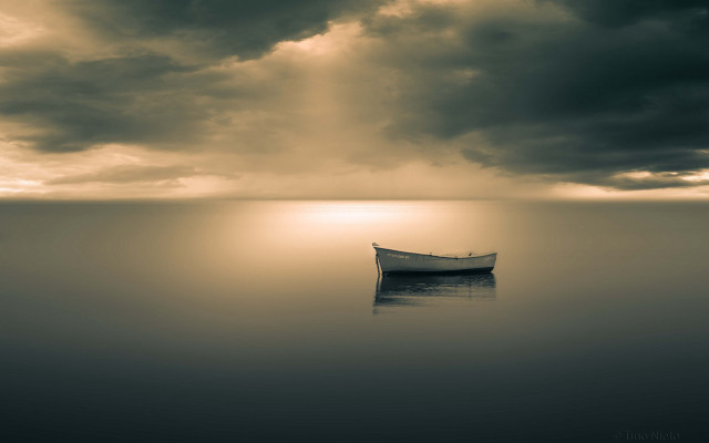 Boat water cloudy sky sunset free wallpaper - medium preview image