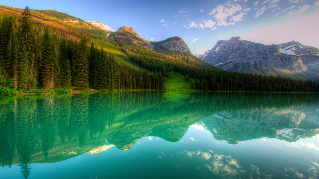 Mountain range reflection lake pine #3 free wallpaper for desktop - medium preview image