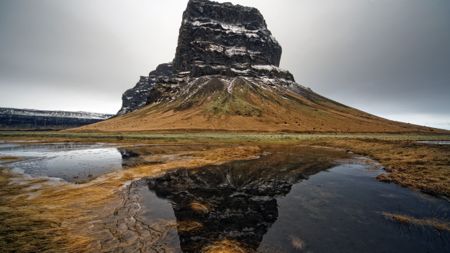 Mountain reflection sky clouds snow free wallpaper - medium preview image