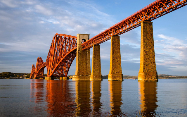 Bridge water clouds sky person free wallpaper - medium preview image