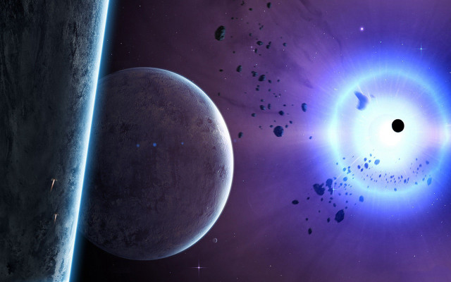 Black hole blue ring space free wallpaper - medium preview image
