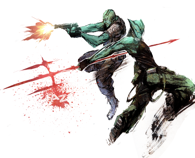 Man green suit gun aiming free wallpaper - medium preview image