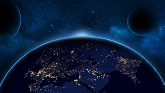 Earth night stars space aurora free wallpaper - medium preview image