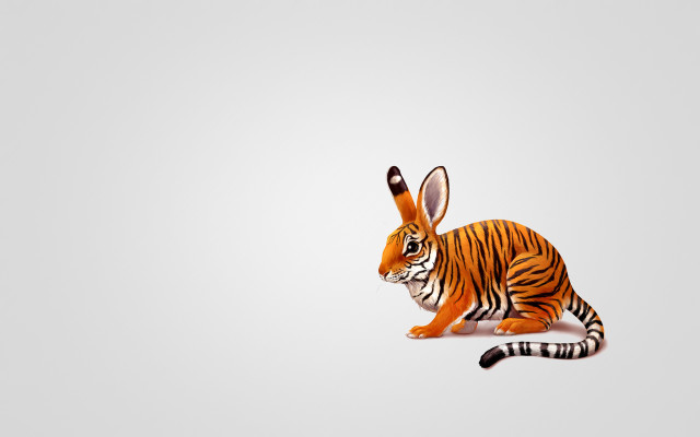 Stuffed tiger furry hyperrealistic illustration free wallpaper - medium preview image