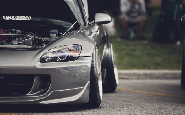 Car hood open street people #2 free wallpaper - medium preview image