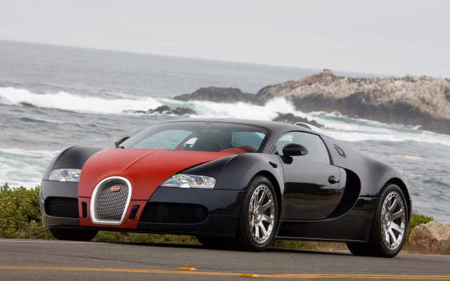 Bugatti ocean rocks digital rendering free wallpaper - medium preview image