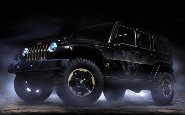 Jeep fog night lights astronaut free wallpaper - medium preview image