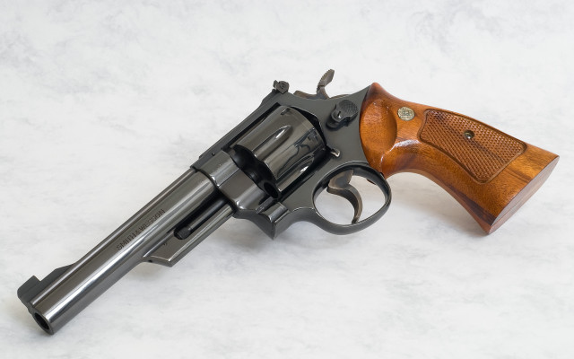 Revolver wooden case black handle free wallpaper - medium preview image