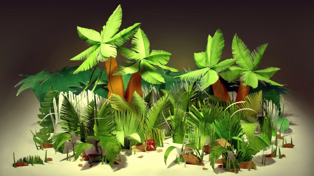 Desert trees plants butterflies bug free wallpaper - medium preview image
