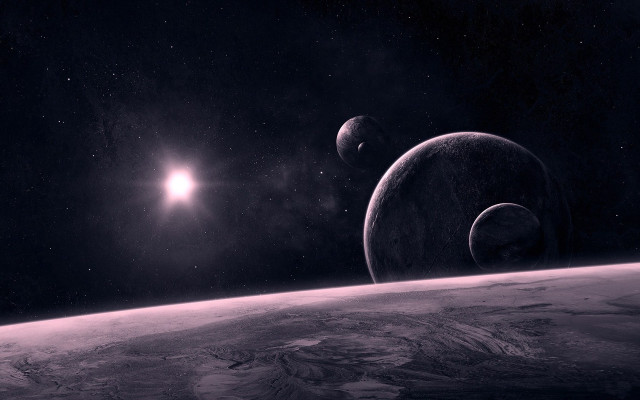 Earth space horizon star aurora free wallpaper - medium preview image