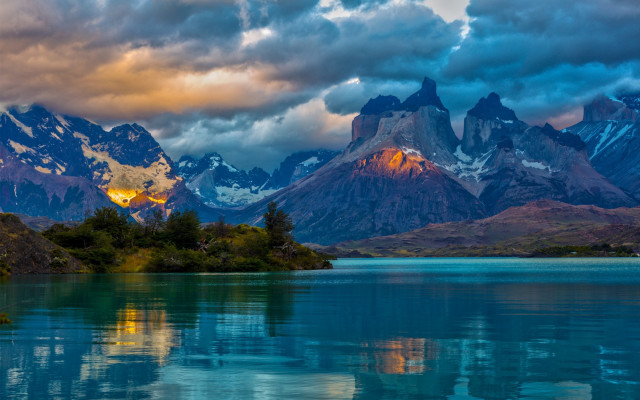 Mountain lake cloudy sky dusk #2 free wallpaper - medium preview image