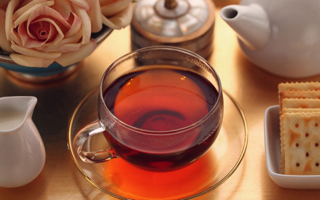 Tea glass crackers teapot rose free wallpaper - medium preview image