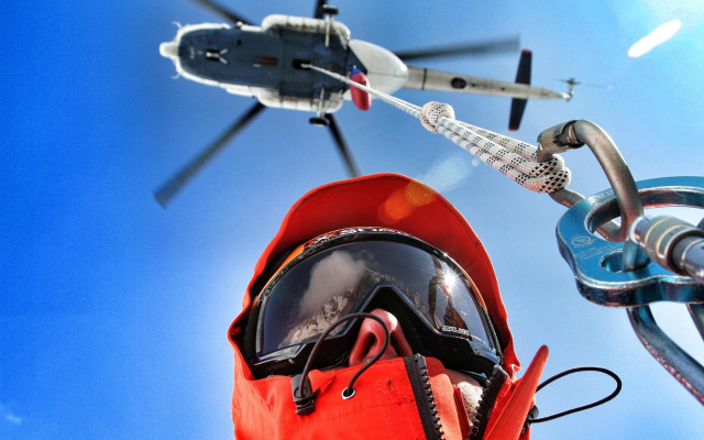 Helicopter over red backpack red free wallpaper - medium preview image