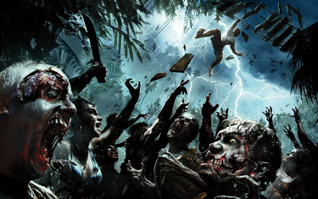 Zombies forest man knife book free wallpaper - medium preview image