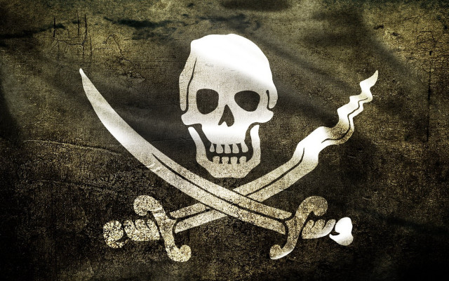 Pirate flag skull crossbones knife free wallpaper - medium preview image