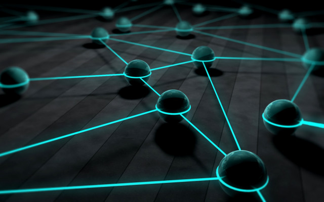 Network balls lines floor glow free wallpaper - medium preview image